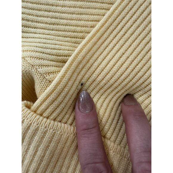 Women’s XL 42 BODE Yellow Knitted Cardigan Vintage Gold Metal Buttons 80s 90s - Picture 7 of 16